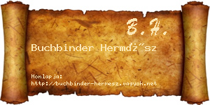 Buchbinder Hermész névjegykártya